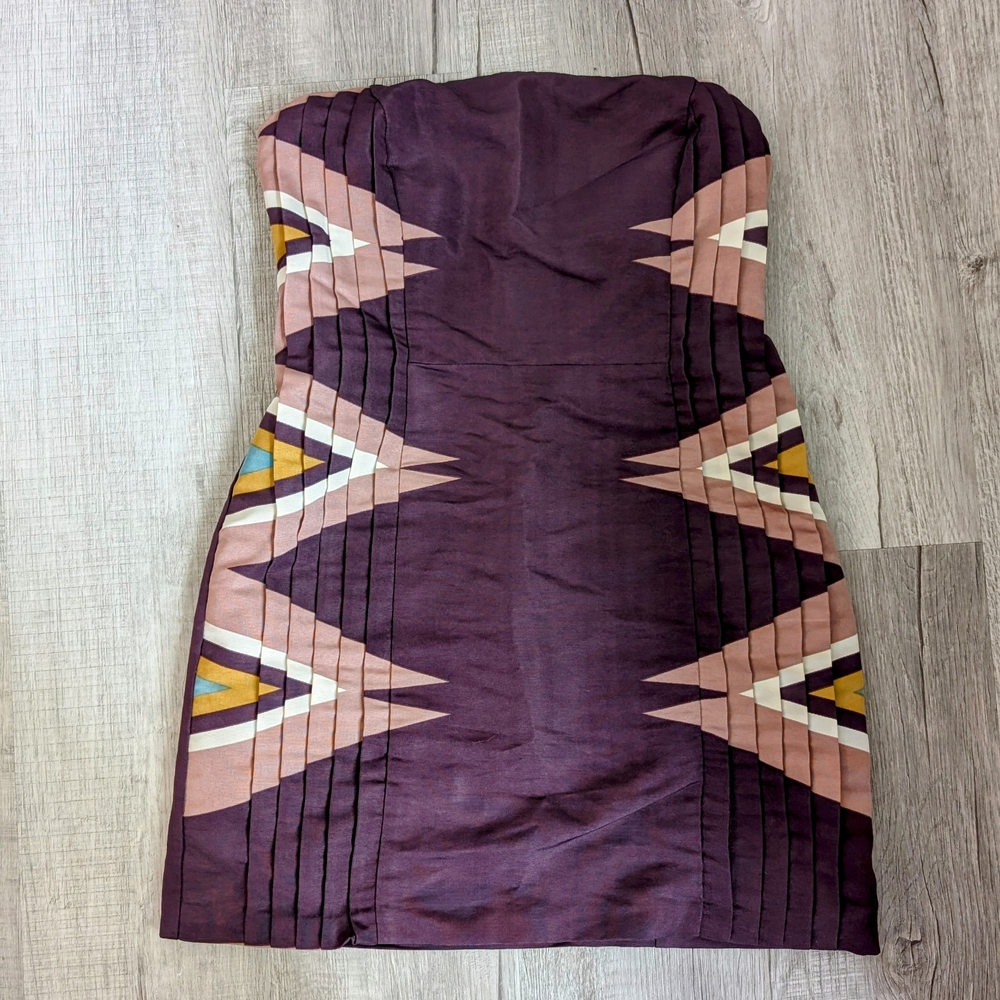 Ecote Purple Strapless Sheath Dress Cocktail